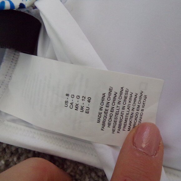 NWT La Blanca blue and white swim bikini top 8 - Picture 5 of 6